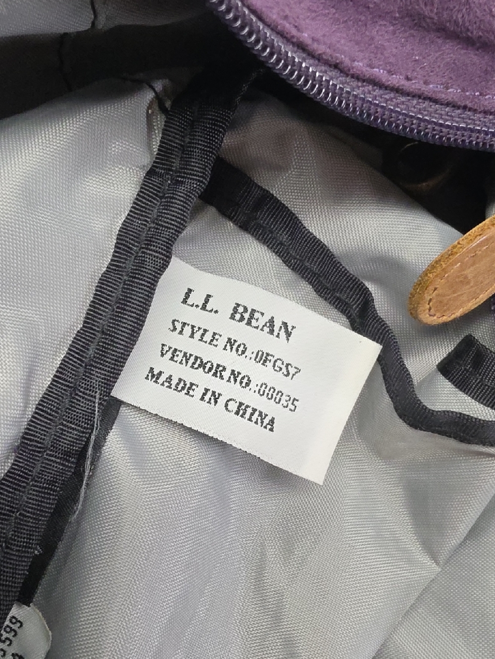 L L Bean Ameribag Healthy Back Purple Sling Crossbody Bag - Picture 4 of 6